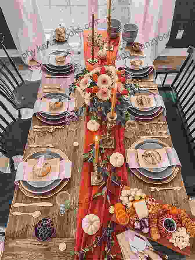 A Beautiful Thanksgiving Dinner Table, Set With A Variety Of Delicious Dishes. How To Dance Through Thanksgiving (Recipes For My Daughter 1)