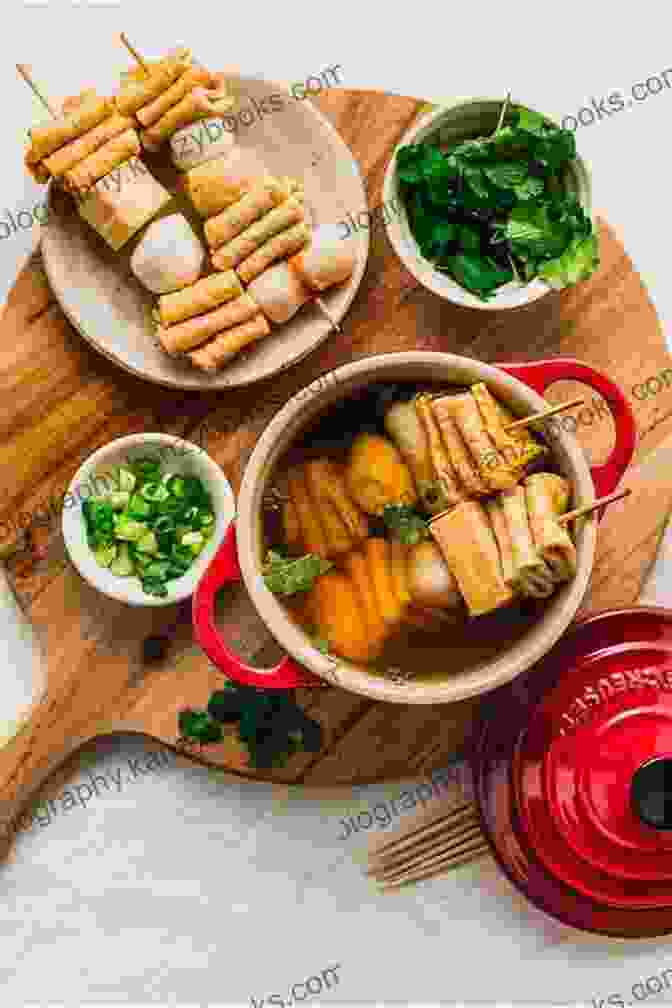 A Bowl Of Oden, Containing Various Ingredients Simmered In A Flavorful Broth Classic Home Cooking From Japan: A Step By Step Beginner S Guide To Japan S Favorite Dishes: Sushi Tonkatsu Teriyaki Tempura And More