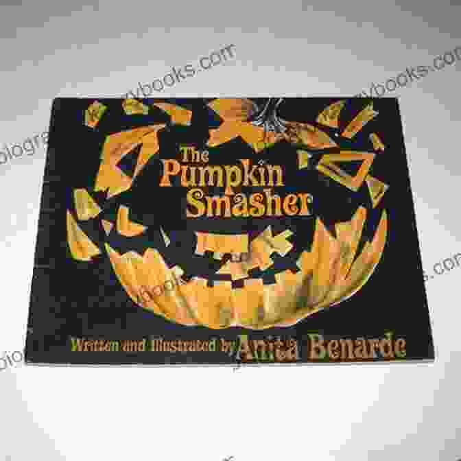 The Pumpkin Smasher Book Cover, Featuring A Mysterious Figure Smashing Pumpkins In A Dark Forest The Pumpkin Smasher Anita Benarde